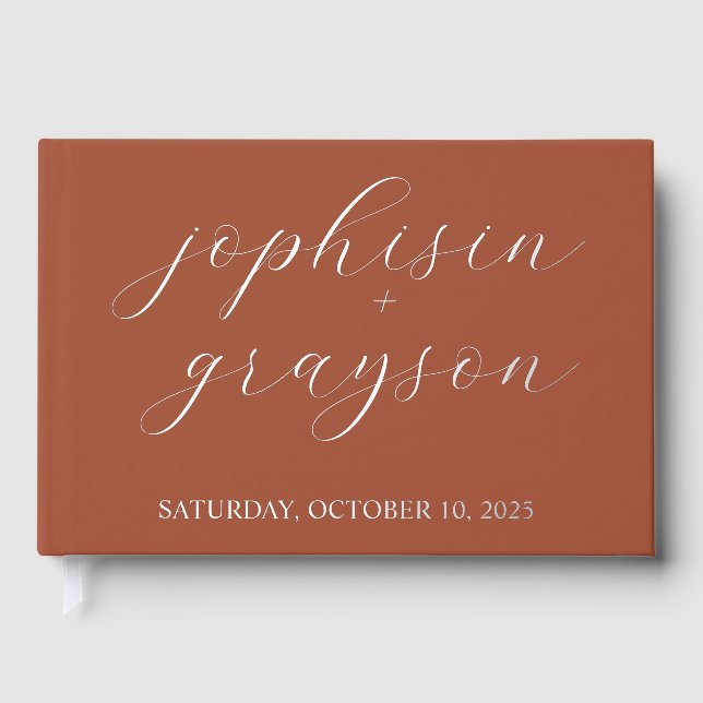Rustic Guestbook • Modern Wedding Guest Book • Pho (Front)