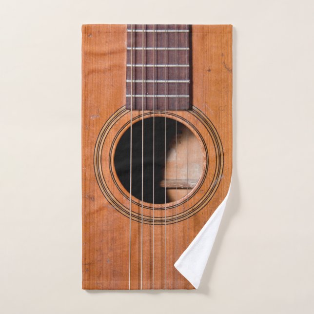 Rustic guitar hand towel (Hand Towel)