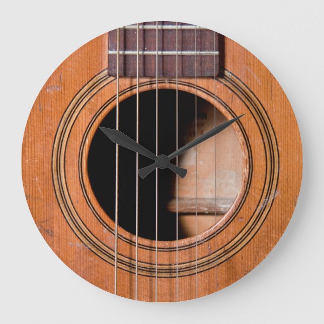 Rustic guitar large clock (Front)