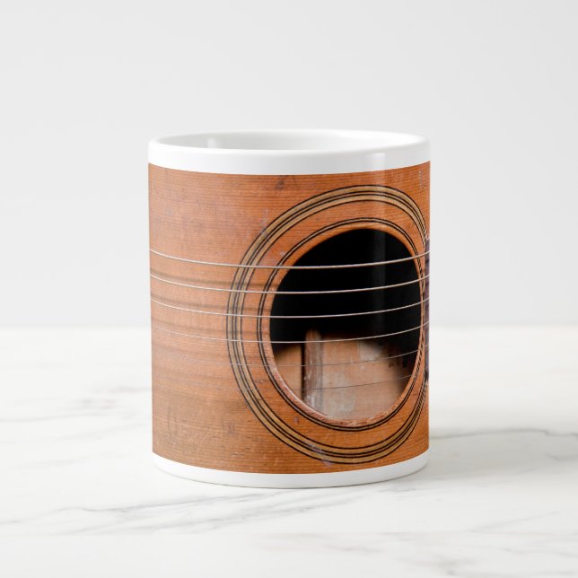 Rustic guitar large coffee mug (Front)