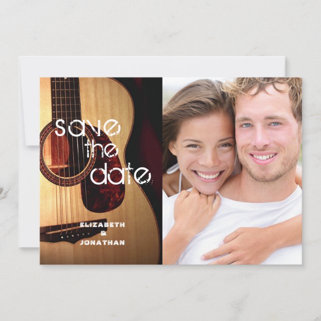 Rustic Guitar Music Theme Country Modern Save Date Save The Date (Front)