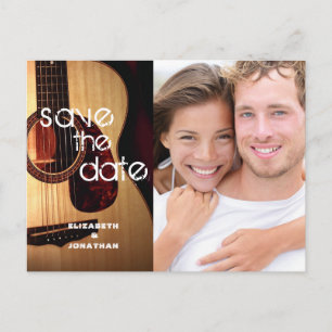 Rustic Guitar Music Theme Country Modern ZZ Announcement Postcard