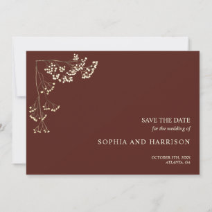 Rustic Gypsophila Beet Wedding Save The Date