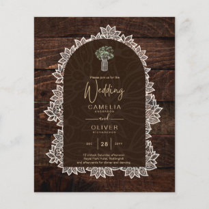 Rustic Gypsophila Lace PHOTO WEDDING INVITATION Flyer