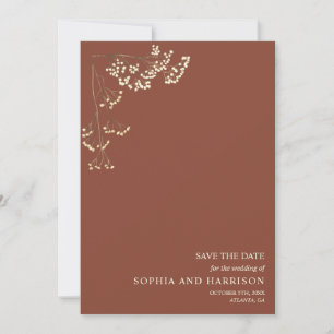 Rustic Gypsophila Terracotta Wedding  Save The Dat Date