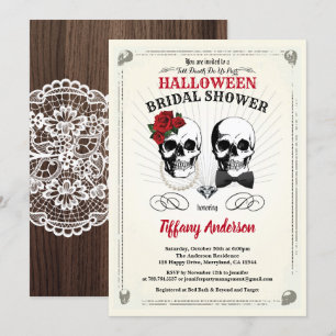 Rustic Halloween bridal shower invitation