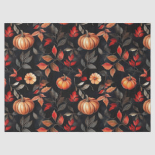 Rustic Halloween Fall Leaves Pumpkin Tissue Paper