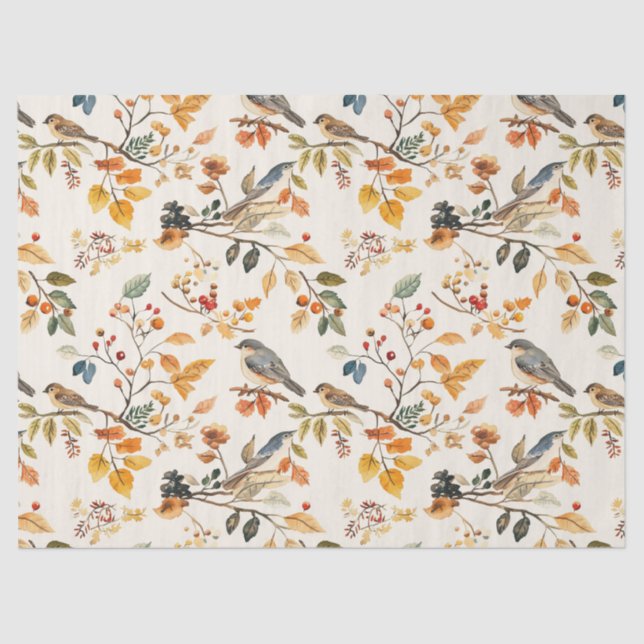 Rustic Halloween Fall Leaves Pumpkin Tissue Paper (Front)