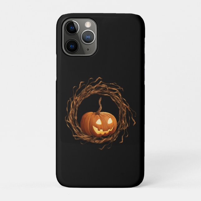 Rustic Halloween Jack O Lantern Twig Wreath Frame Case-Mate iPhone Case (Back)