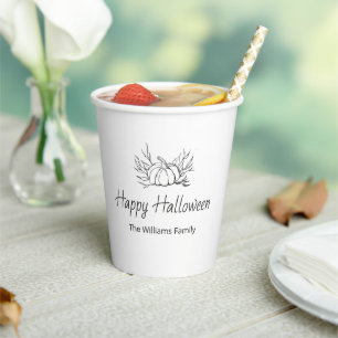 Rustic Halloween Party Simple Fall Pumpkin Paper Cups