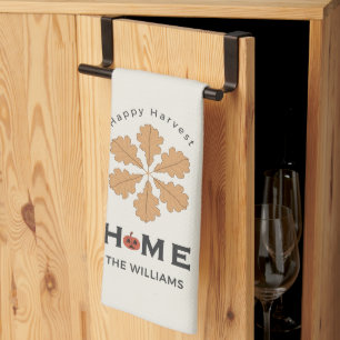 Rustic Halloween Pumpkin HOME Custom Family Kitchen Towel