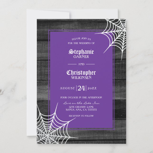 Rustic Halloween Wedding Invitation (Front)