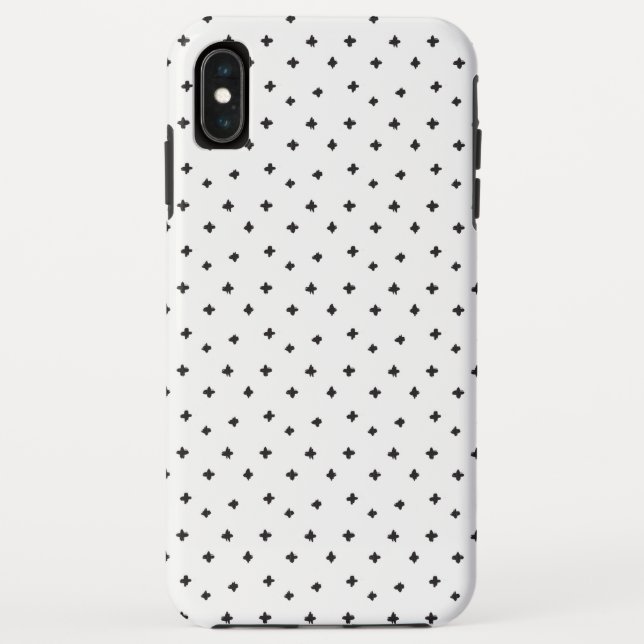 Rustic hand drawn black and white Swiss Cross Case-Mate iPhone Case (Back)