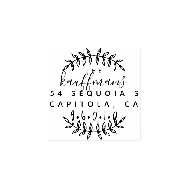 Rustic Hand Lettered Script Family Return Address Rubber Stamp (Imprint)