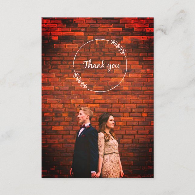 Rustic Hand Lettering Photo Graduation Thank You Enclosure Card (Front)