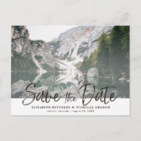 Rustic Hand Lettering Photo Save The Date