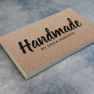 Rustic Handmade Bold Text Minimalist Kraft Business Card