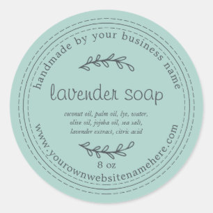 Rustic Handmade Lavender Soap Blue Classic Round Sticker