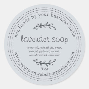 Rustic Handmade Lavender Soap Blue Classic Round Sticker