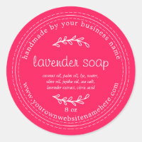 Rustic Handmade Lavender Soap Diva Pink