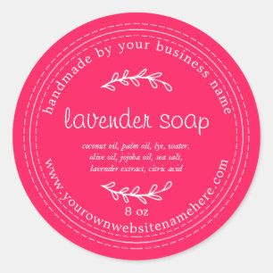 Rustic Handmade Lavender Soap Diva Pink Classic Round Sticker