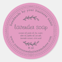 Rustic Handmade Lavender Soap Fuchsia Pink