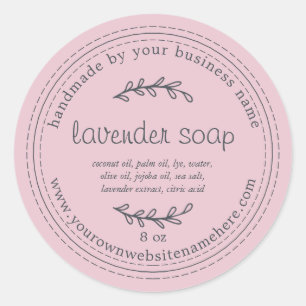 Rustic Handmade Lavender Soap Parfait Pink Classic Round Sticker