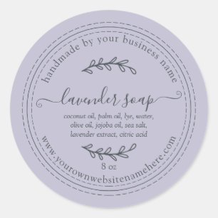 Rustic Handmade Lavender Soap Pastel Purple Classic Round Sticker