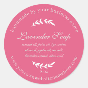 Rustic Handmade Lavender Soap Pink Classic Round Sticker
