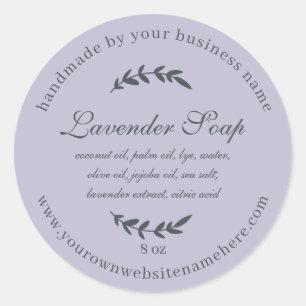 Rustic Handmade Lavender Soap Purple Classic Round Sticker