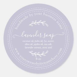 Rustic Handmade Lavender Soap Purple Classic Round Sticker