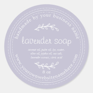 Rustic Handmade Lavender Soap Purple Classic Round Sticker