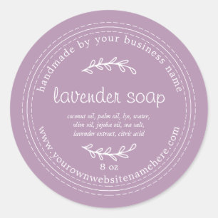 Rustic Handmade Lavender Soap Purple Classic Round Sticker