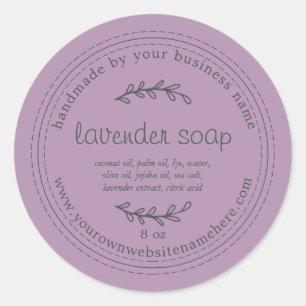 Rustic Handmade Lavender Soap Purple Classic Round Sticker