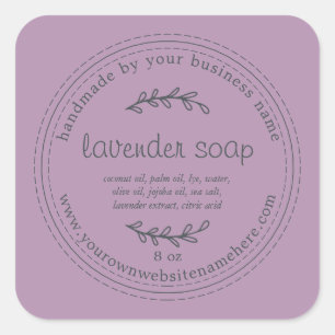 Rustic Handmade Lavender Soap Purple Square Sticker