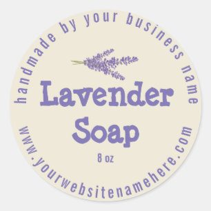 Rustic Handmade Lavender Soap Purple White Classic Round Sticker