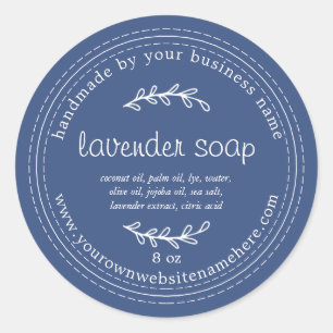 Rustic Handmade Lavender Soap True Blue Classic Round Sticker