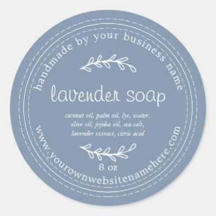 Rustic Handmade Lavender Soap Vintage Blue Classic Round Sticker