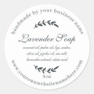 Rustic Handmade Lavender Soap White Classic Round Sticker