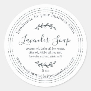 Rustic Handmade Lavender Soap White Classic Round Sticker