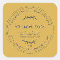 Rustic Handmade Lavender Soap Yellow