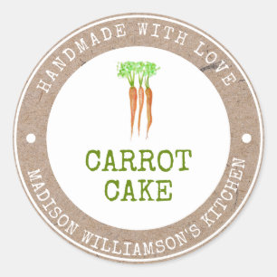 Rustic Handmade with Love    Carrot Cake Label