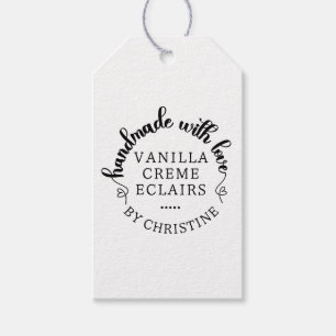 Rustic Handmade with Love Handwritten Script Heart Gift Tags