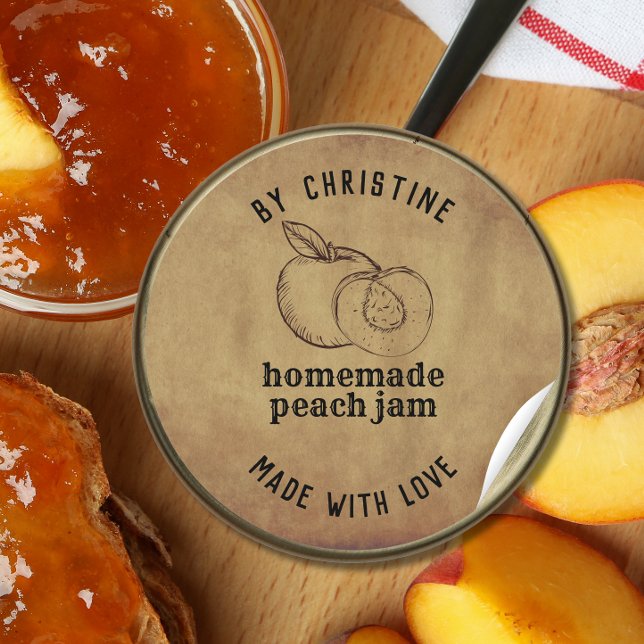 Rustic Handmade With Love peach Jam Label  (Creator Uploaded)