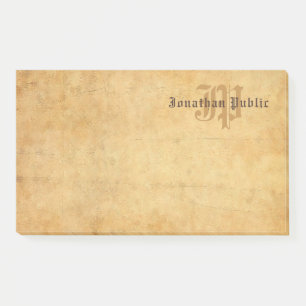 Rustic Handwritten Text Elegant Vintage Monogram Post-it Notes
