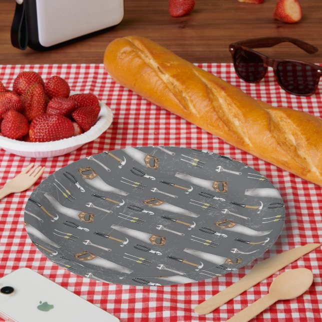 Rustic Handyman Tools  Paper Plate (Picnic)