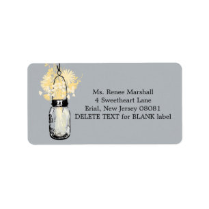 Rustic Hanging Mason Jar Wedding Label