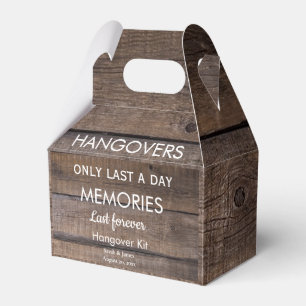 Rustic Hangover Kit Barn Country Wedding Party  Favor Box