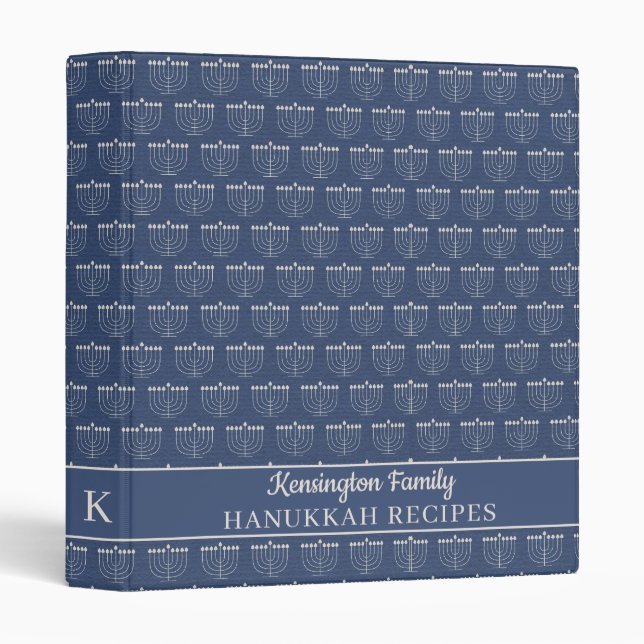 Rustic Hanukkah Menorah Holiday Memories Recipe Binder (Front/Spine)