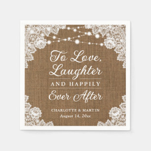 Rustic Happily Ever After Wedding Napkins